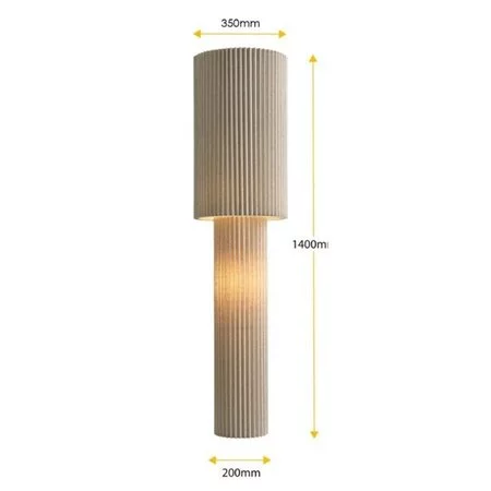 ETH Japandi vloerlamp Renate 2-lichts linnen 140 cm