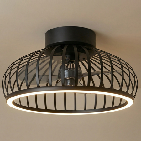 Stars of Light Modern industriële plafondventilator Breeze zwart Ø43 cm