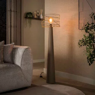 Vloerlamp Swirl 1-lichts Beige