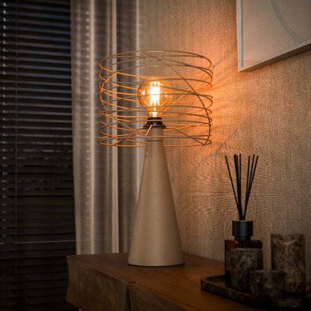 BelaLuz Modern industriële tafellamp Swirl 1-lichts Beige