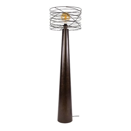 BelaLuz Modern industriële vloerlamp Swirl 1-lichts Urban brown