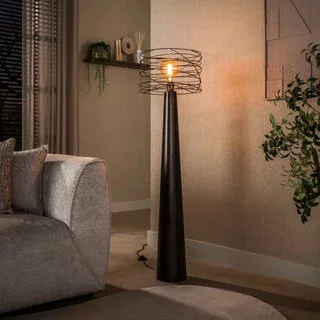 Vloerlamp Swirl 1-lichts Urban brown
