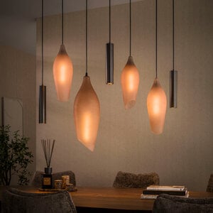 BelaLuz Modern industriële hanglamp Phantom 7-lichts Sienna brown-frosted