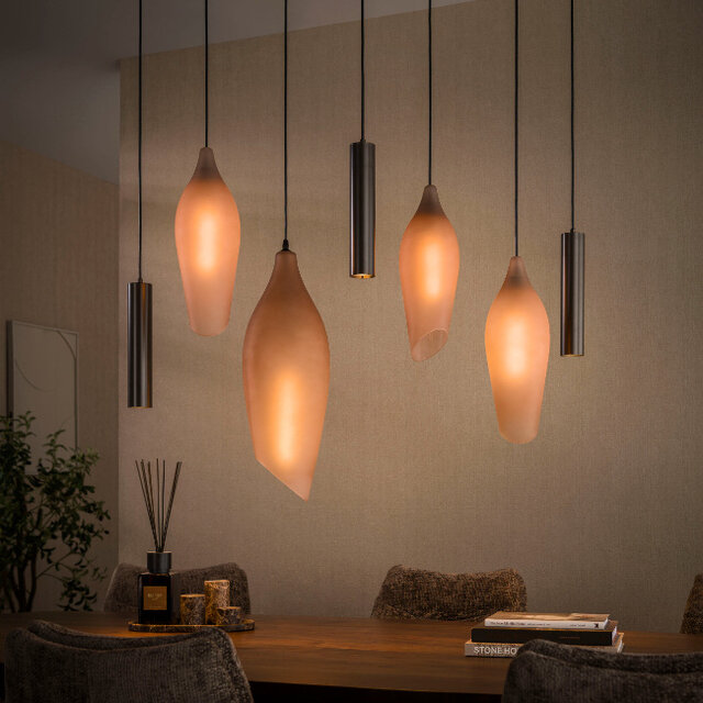 Hanglamp Phantom 7-lichts Sienna brown-frosted