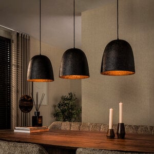 BelaLuz Industriële hanglamp Fume 3-lichts Smoked brown