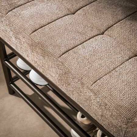 BelaLuz Modern industriële garderobebank Lema 70 cm Drift brown