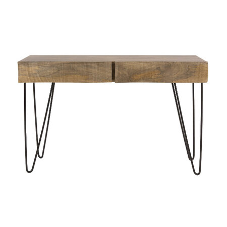 BelaLuz Design landelijke kaptafel Tide 2-lades Massief mango zand