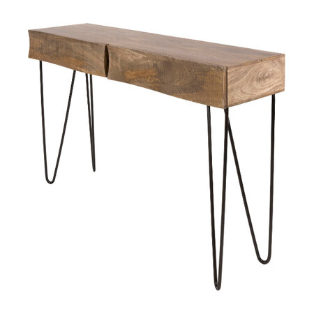 BelaLuz Design landelijke kaptafel Tide 2-lades Massief mango zand