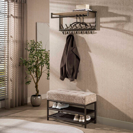 BelaLuz Modern hotel chique schoenenbank Lema 85 cm Drift brown