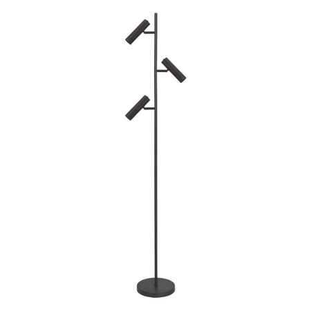 Freelight Modern industriële vloerlamp Undici 3-lichts Zwart