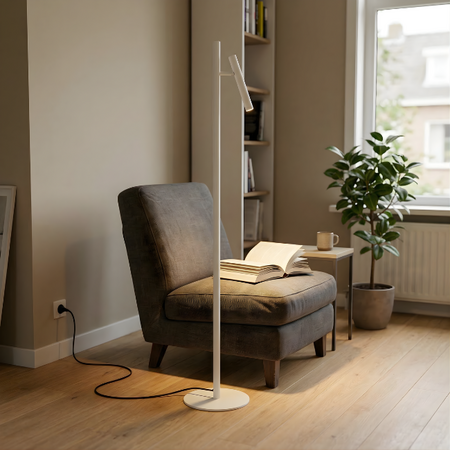 Freelight Moderne vloerlamp Luogo 1-lichts wit