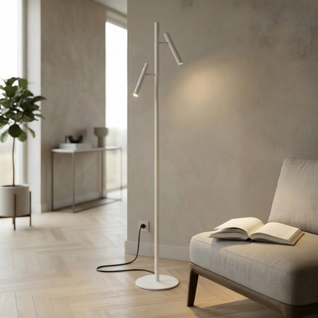 Freelight Moderne vloerlamp Luogo 2-lichts wit