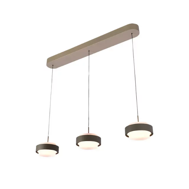 Hanglamp Puleggia 3-lichts Balk olijfgroen