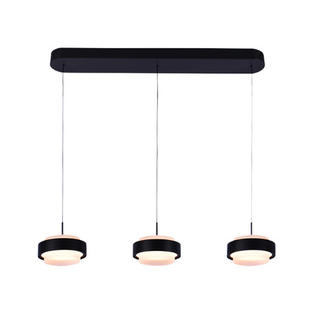 Freelight Moderne hanglamp Puleggia 3-lichts Balk zwart