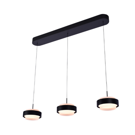 Freelight Moderne hanglamp Puleggia 3-lichts Balk zwart