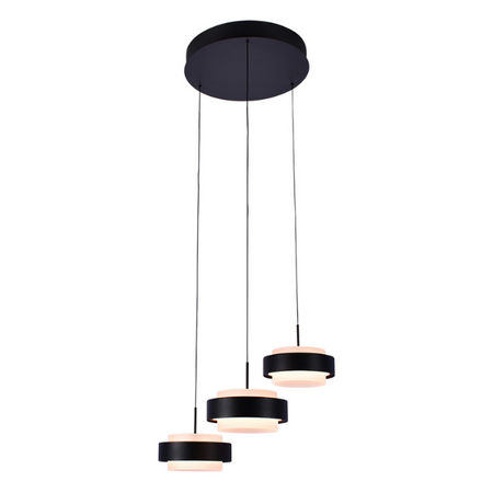 Freelight Moderne hanglamp Puleggia 3-lichts rond zwart
