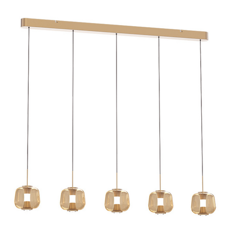 Freelight Hotel chique hanglamp Rosa 5-lichts balk Rosé-Goud