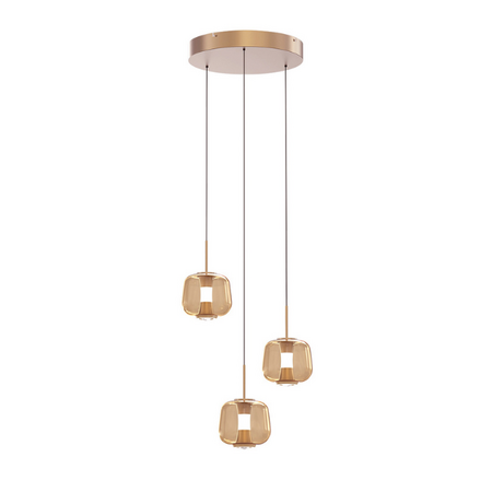 Freelight Hotel chique hanglamp Rosa 3-lichts getrapt rosé-goud