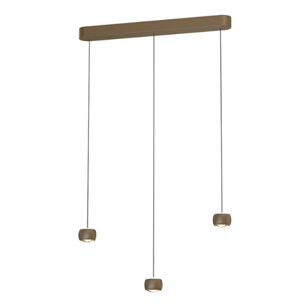 Freelight Moderne hanglamp Cosmo 3-lichts op balk brons