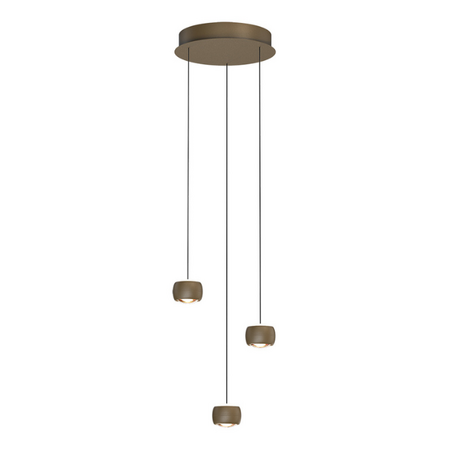 Freelight Moderne hanglamp Cosmo 3-lichts getrapt brons