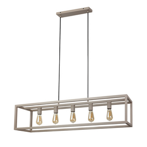 Freelight Moderne industriële hanglamp Esteso 5-lichts crème