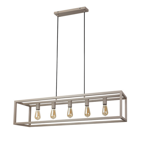 Freelight Moderne industriële hanglamp Esteso 5-lichts crème