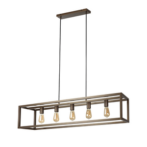 Freelight Modern industriële hanglamp Esteso 5-lichts brons