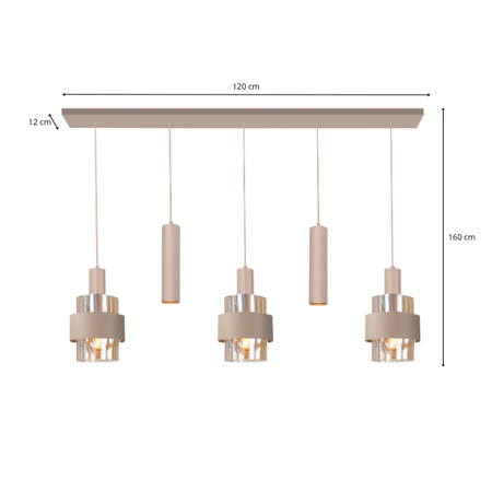 Highlight Moderne hanglamp Marrone 5-lichts zand