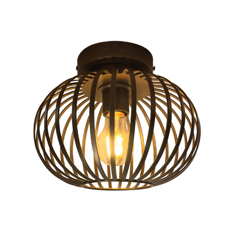 Freelight Industriële plafondlamp Aglio 1-lichts brons Ø25 cm