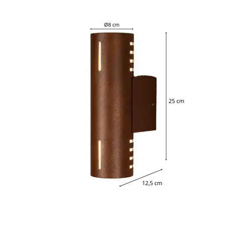 Konstsmide Modern industriële wandlamp Cuneo 1-lichts roestbruin IP54