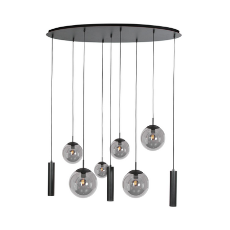 Steinhauer Moderne hanglamp Bollique 9-lichts ovaal smoke