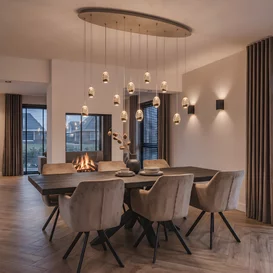 Hanglamp Champagne Egg 12-lichts ovaal