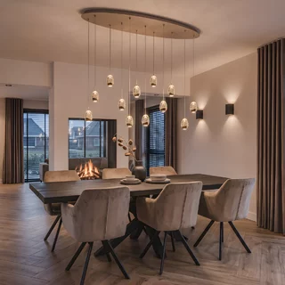 Hanglamp Champagne Egg 12-lichts ovaal