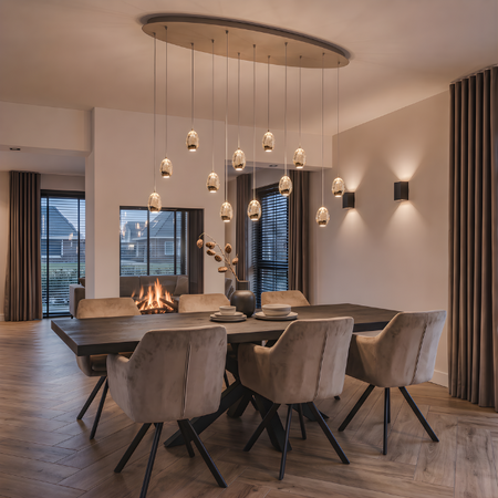 Highlight Modern design hanglamp Champagne Egg 12-lichts ovaal