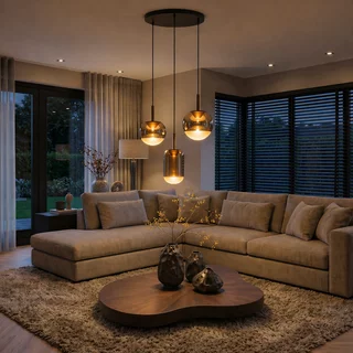 Hanglamp Yvonne 3-lichts getrapt brons