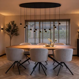 Hanglamp Grace 13-lichts ovaal zwart