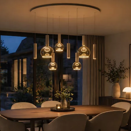 Highlight Moderne Scandinavische hanglamp Locarno 8-lichts ovaal zand