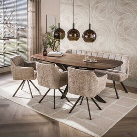Eetkamertafel Arthur deens ovaal drift brown 215 cm