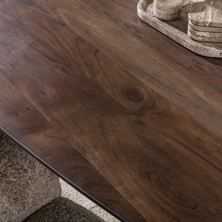 BelaLuz Modern landelijke eetkamertafel Arthur deens ovaal drift brown 215 cm