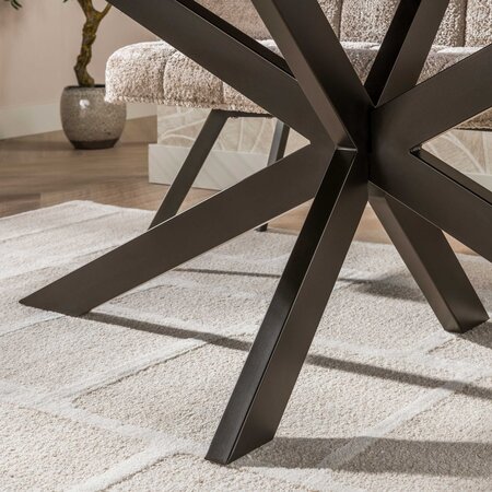 BelaLuz Modern landelijke eetkamertafel Arthur deens ovaal drift brown 215 cm