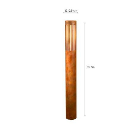 Konstsmide Industriële staande buitenlamp Pistoia roestbruin 95 cm