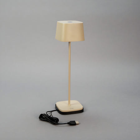 Konstsmide Moderne oplaadbare tafellamp Capri 1-lichts zand dimbaar