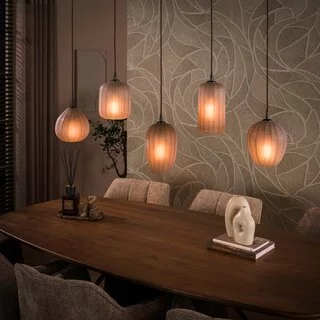 Hanglamp Ventura 5-lichts sienna brown frosted