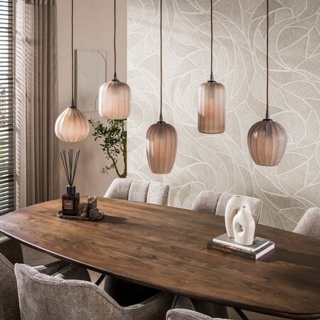 BelaLuz Retro hanglamp Ventura 5-lichts sienna brown frosted