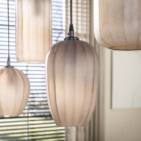 BelaLuz Retro hanglamp Ventura 5-lichts sienna brown frosted