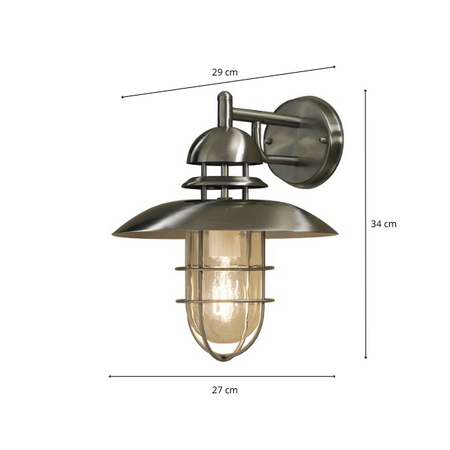 Konstsmide Industriële buiten wandlamp Sorrento 1-lichts staal