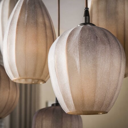 BelaLuz Retro hanglamp Ventura 7-lichts Sienna brown frosted