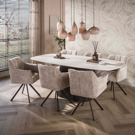 BelaLuz Retro hanglamp Ventura 7-lichts Sienna brown frosted