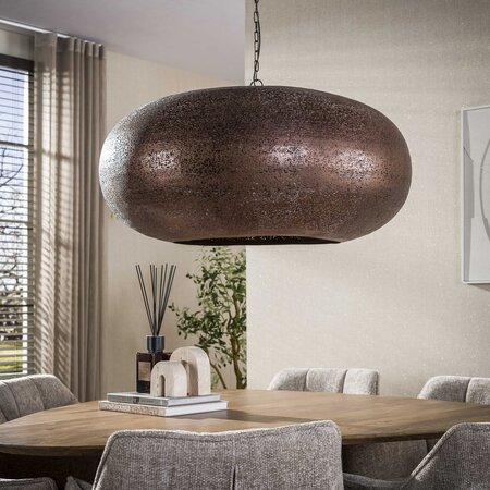 BelaLuz Modern industriële hanglamp Maze 1-lichts antiek koper Ø90 cm