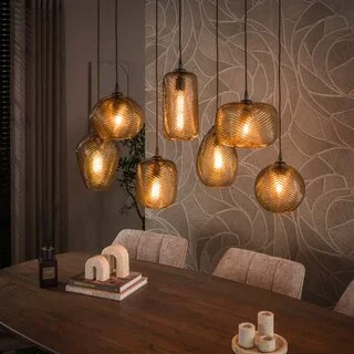 Hanglamp Rondo 7-lichts smoke bruin glas